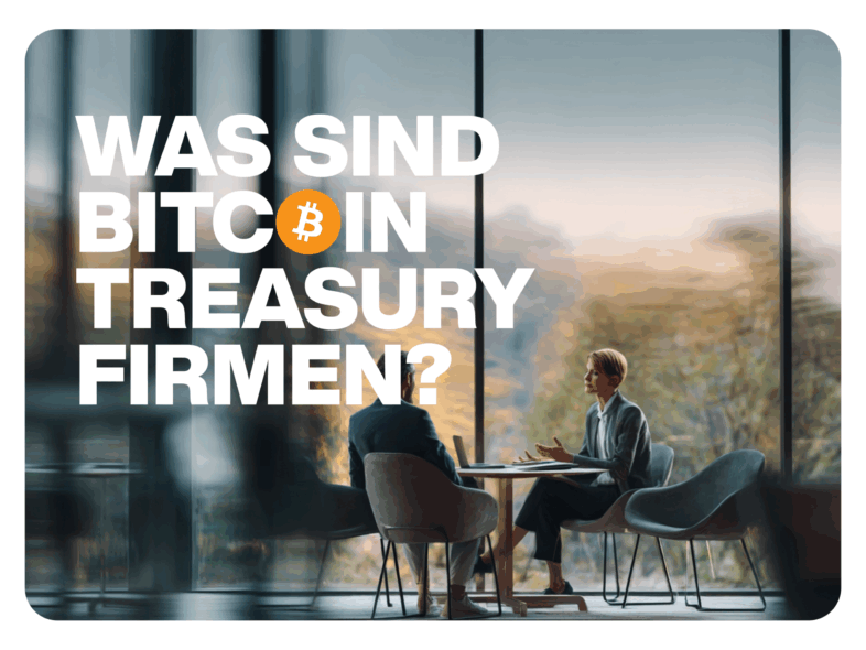 Was sind Bitcoin Treasury Firmen? Blog Bild mit Leuten im Hintergrund