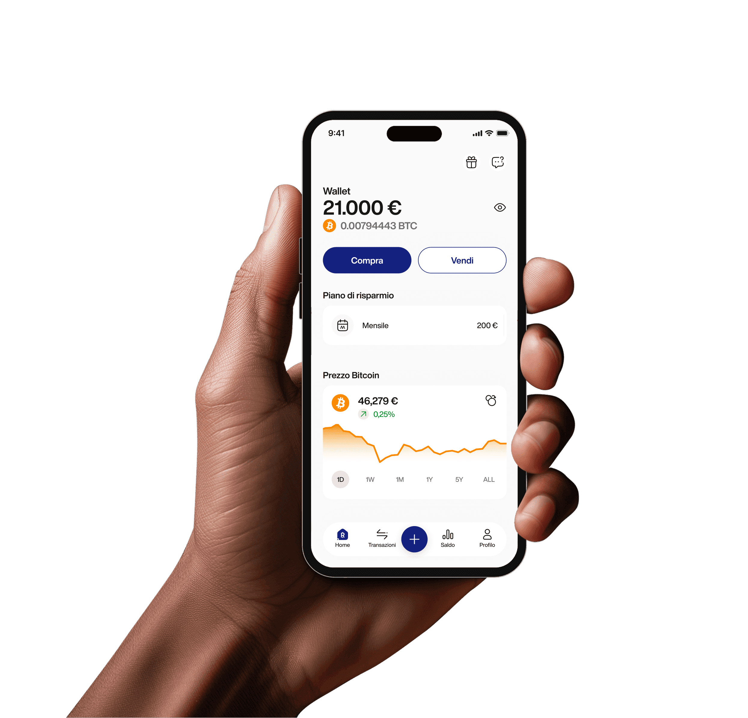 Hand with phone mockup EUR IT 1