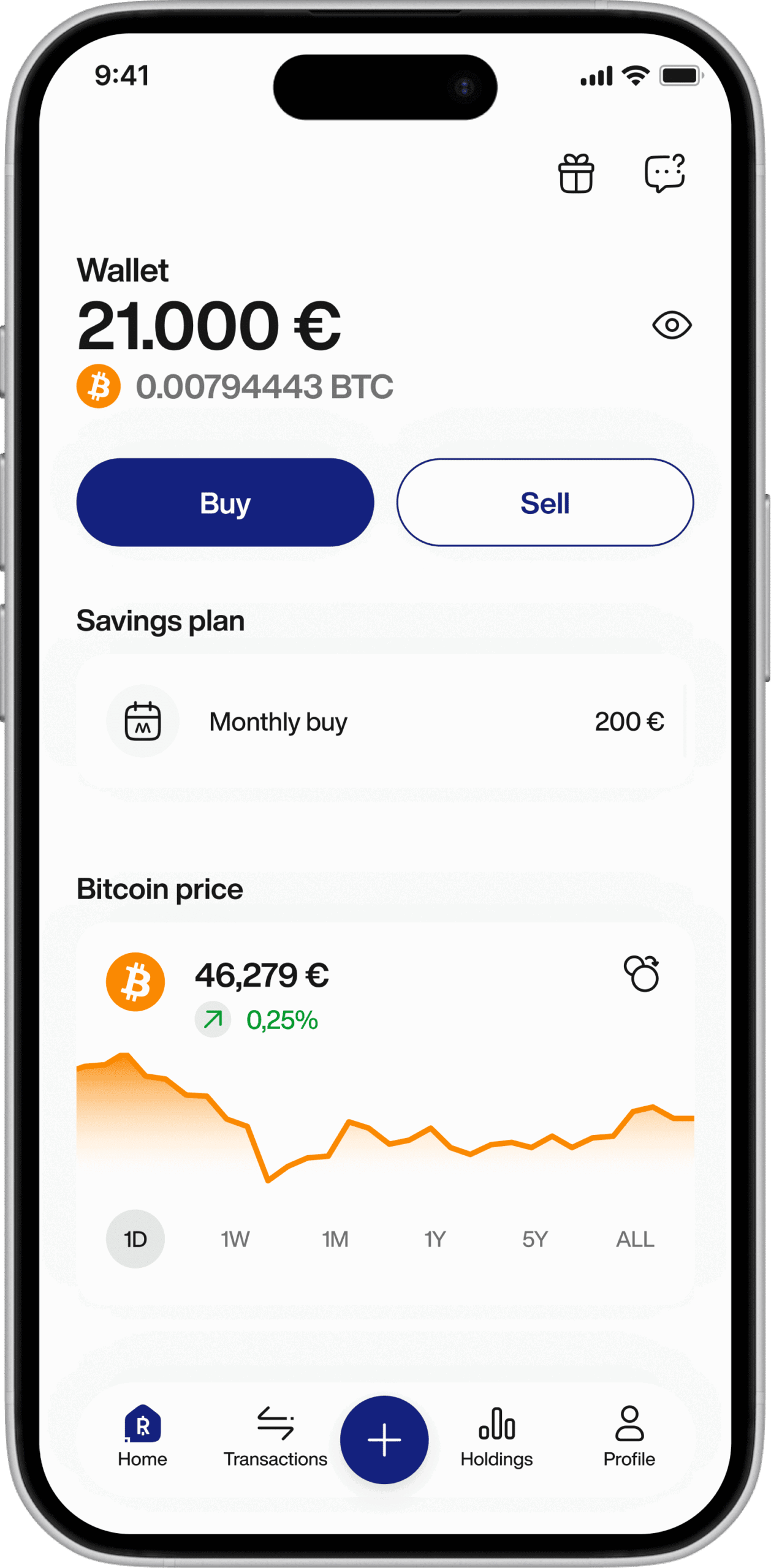 21 Bitcoin Basics 6 phone mockup Home Screen EUR EN scaled